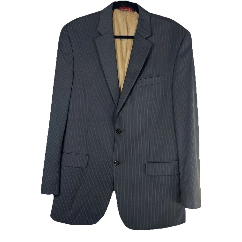 Michael Kors Blazer Suit‎ Jacket Coat Mens 42L navy pinstripe CA01129 preowned
